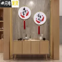 三维工匠十字绣新款线绣吉祥如意玄关餐厅简单绣小幅年年有余精 丝线款[一对]-直径25cm[2个竹子绣绷+2个流苏+送工具