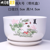 三维工匠花盆 陶瓷 大号家用室内阳台创意个性绿萝多肉花盆带托盘批发 T51011夏一个特大号 大花盆容器