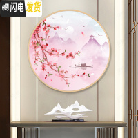 三维工匠十字绣客厅小幅2019新款线绣家用刺绣清新自然风十里桃花小件卧室 城楼款50*50cm棉线3股满绣无勾边