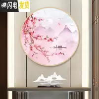 三维工匠十字绣客厅小幅2019新款线绣家用刺绣清新自然风十里桃花小件卧室 [3个一套]50*50cm丝线满绣3股