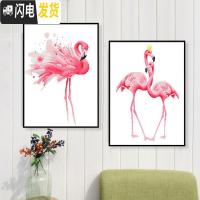 三维工匠十字绣客厅2019新款线绣小幅火烈鸟卧室情侣一对手工简 埃及棉线绣新款[单件4087][送工具包]53*75厘米