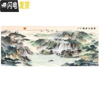 三维工匠十字绣2019新款线绣富春山居图客厅风景山水画满绣自己绣 [高端棉线][富春山居图195*84CM][三股线绣]