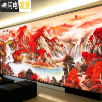 三维工匠棉十字绣2019新款绣线绣鸿运当头客厅大幅山水画2米5满绣 满绣[棉线4股]240x90CM大格