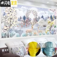 三维工匠简约现代线绣十字绣2019新款客厅家和万事兴孔雀刺 [丝线-满绣]220*90厘米(绣线多送30+送绣圈)+送