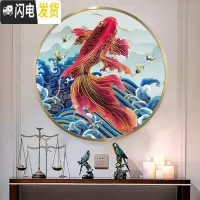 三维工匠十字绣2019新款客厅卧室简约现代小幅中式小件手工自己绣满绣 大格棉线70×70CM印花四股绣