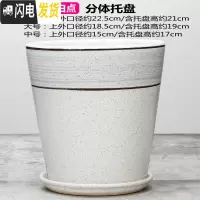 三维工匠花盆菊花盆栽盆多肉花盆陶透气花盆创意花盆陶瓷绿萝盆花盆兰花盆 乳白色尖脚白点 外直径[约22.5cm]花盆容器