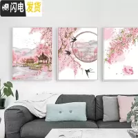 三维工匠十字绣客厅2019新款线绣小幅手工自己绣清新简约现 生态棉线绣新款[单件6501十里桃花2][送工具包]50*6