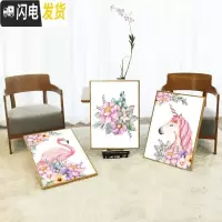 三维工匠十字绣2019新款绣卧室玄关线绣客厅三联画清新小幅 [火烈鸟]丝线三股绣85×60CM-线量多30-[送工具包