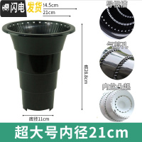 三维工匠透明兰花专用盆高透气双层控根塑料超紫砂陶瓷沥水罩兰花盆 口径21cm黑色兰花内盆[气剪孔] 中等花盆容器