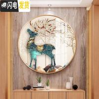 三维工匠十字绣2019新款绣发财鹿北欧风格圆形麋鹿砖石画卧室钻石 圆形画心直径50cm/免费补钻/送工具包/多配30%钻