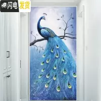 三维工匠十字绣2019年新款钻石画客厅孔雀开屏满钻玄关自己手 满钻[70*130cm]钻量多配30送全套工具包免费补钻