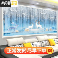 三维工匠蒙娜丽莎十字绣2019新款绣发财鹿客厅大气现代线绣大幅自己绣手工 中格3股绣190*85棉线精准印花