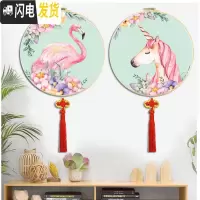 三维工匠十字绣小幅北欧ins独角兽火烈鸟卡通动物玄关线绣2019新款自己绣 小海豚50*50cm丝线满绣无勾边