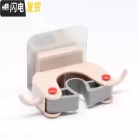 三维工匠拖把挂钩免打孔壁挂卫生间挂架强力粘胶厕所扫把收纳拖布夹子 [3个装]北欧粉