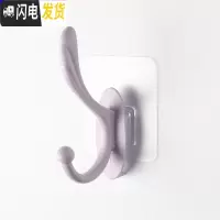 三维工匠10个装粘钩宿舍女墙钩免打孔挂钩衣帽钩瓷砖玻璃粘钩隐形无痕强力 [5个装]衣帽钩[北欧紫];