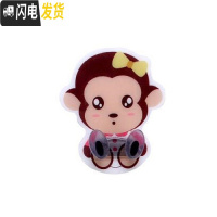 三维工匠4个装创意卡通插座挂钩 强力粘胶电源插头收纳支架免钉粘钩 小猴[四只装]