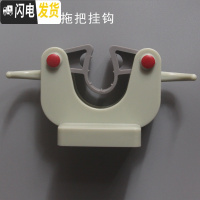 三维工匠拖把挂钩拖把夹免打孔卫生间壁挂式扫把架挂架无痕强力粘胶置物架 免打孔拖把架带双钩-绿1个