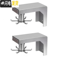 三维工匠厨房免打孔无痕墙壁置物架免钉粘钩挂钩挂勺子挂架可旋转挂钩多用 银色旋转6钩[PP材质]2个装