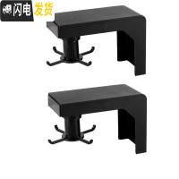 三维工匠厨房免打孔无痕墙壁置物架免钉粘钩挂钩挂勺子挂架可旋转挂钩多用 黑色旋转4钩[PP材质]2个装