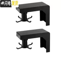 三维工匠厨房免打孔无痕墙壁置物架免钉粘钩挂钩挂勺子挂架可旋转挂钩多用 黑色旋转4钩[PP材质]2个装