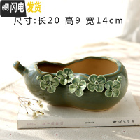 三维工匠手绘韩式捏花小老桩粗陶多肉花盆手工陶瓷简约大花盆 手工花16 中等花盆容器