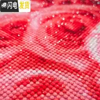 三维工匠钻石画绣2019新款满钻客厅5D幸福玫瑰小幅砖秀点贴 [实色魔方圆钻贴玫瑰]尺寸:67*42厘米加钻30十字绣