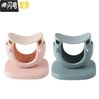 三维工匠无痕粘胶挂拖把夹置物架卫生间墙壁挂钩免打孔强力扫把卡扣固定架 升级款[粉色1个+绿色1个]