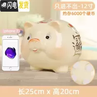 三维工匠储蓄大号只进不出不可存可取大人用可爱男女孩儿童家用金猪存钱罐 12寸萌猪(不可取)储蓄罐
