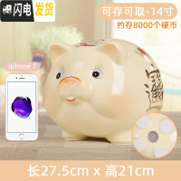 三维工匠储蓄大号只进不出不可存可取大人用可爱男女孩儿童家用金猪存钱罐 14寸:长27.5CM,宽21CM储蓄罐