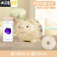 三维工匠储蓄大号只进不出不可存可取大人用可爱男女孩儿童家用金猪存钱罐 8寸:长18CM,宽15CM储蓄罐