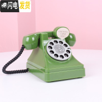 三维工匠韩国少女粉色复古电话存钱罐可爱储蓄罐房间装饰道具摆件学校 矮版电话—绿色