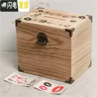 三维工匠儿童存钱罐带锁可存可取网红大容量木质储蓄罐只进不出大人用家用 中号烧色(目标)贴纸+锁+包角可取,可存20万