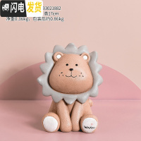 三维工匠可爱创意狮子储钱罐北欧个性防摔大容量儿童存钱罐摆件女生储蓄罐 狮子存钱罐-棕色小号