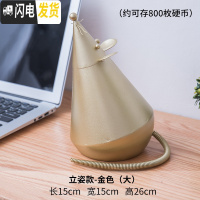 三维工匠存钱罐不可取鼠年礼品不倒翁儿童卡通生肖老鼠防摔只进不出储蓄罐 立姿款-金色(大)
