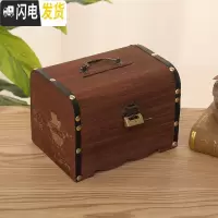 三维工匠存钱罐儿童创意带锁木质储蓄罐家用大人用大容量百宝箱可取可存 大号单面雕刻(送锁)