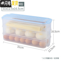 三维工匠冰箱储物盒收纳盒鸡蛋盒馄饨饺子盒整理盒子厨房面条长方形保鲜盒