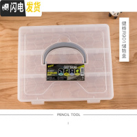 三维工匠 健桦美术铅笔盒 素描工具收纳箱 手提透明储物盒 多功能