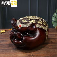 三维工匠创意存钱罐可爱小猪储蓄罐只进不出大容量大号成人储钱罐生日 深木中号存钱猪[可进可取]