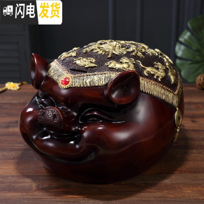 三维工匠创意存钱罐可爱小猪储蓄罐只进不出大容量大号成人储钱罐生日 [只进不出A]深木大号存钱猪