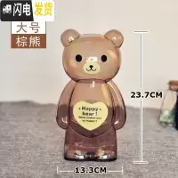 三维工匠大号可爱透明存钱罐纸儿童储钱罐卡通储蓄罐幼儿园 大号透明(站姿)咖