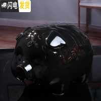三维工匠家用大人用存钱罐陶瓷金猪创意成人纸币储蓄罐大号女孩储钱罐儿童 玫瑰黑色猪(可取)