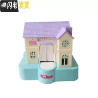 三维工匠卡通音乐偷钱存钱罐创意电动偷钱猫储蓄罐硬币零钱罐儿童玩具 蓝色别墅
