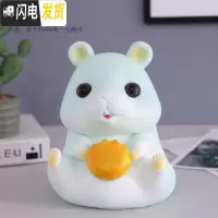 三维工匠2020鼠年十二生肖金鼠存钱罐儿童防摔大容量储蓄罐男女新年小 面包仓鼠-蓝色