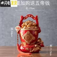 三维工匠创意个性复古存钱罐大人用家用储钱罐超大号大容量储蓄罐客厅摆件 小号一桶金存钱罐摆件红色可存可取