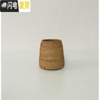 三维工匠越南秋藤手工编织家居藤编笔筒茶道六君子收纳插筒小饰品创意收纳 天地圆8*10