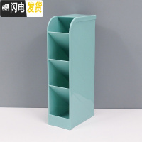 三维工匠ins风笔筒学生桌面收纳盒北欧风透明磨砂创意简约笔架化妆刷桶 蓝色