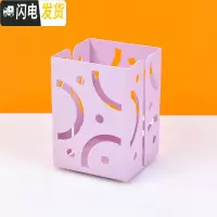 三维工匠金属塑料创意笔筒时尚小清新学生儿童摆件简约多功能笔筒办公文具男女欧式复古桌面可爱摆设大容量桌面 方形粉色[金属]