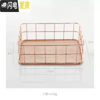 三维工匠态生活 金色铁艺镂空笔筒创意时尚桌面收纳学生文具收纳筒化妆筒 [玫瑰金]小号收纳篮