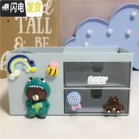 三维工匠韩国多功能卡通笔筒桌面个性创意文具收纳盒小学生儿童办公室用品 恐龙熊款
