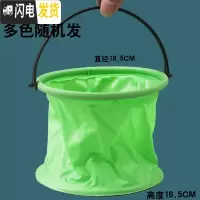 三维工匠帆布洗笔桶大号可插笔折叠水桶折叠硅胶水桶美术涮笔桶调色桶 大号隔层洗笔桶(颜色随机)
